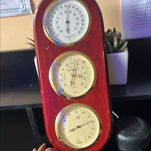 Red and Gold Wall Clock with Classic Design